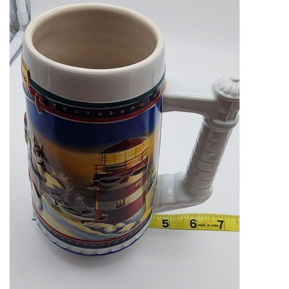 Vintage 2002 Budweiser Clydesdale Horses Christmas Holiday Beer Stein Mug - Picture 7 of 8
